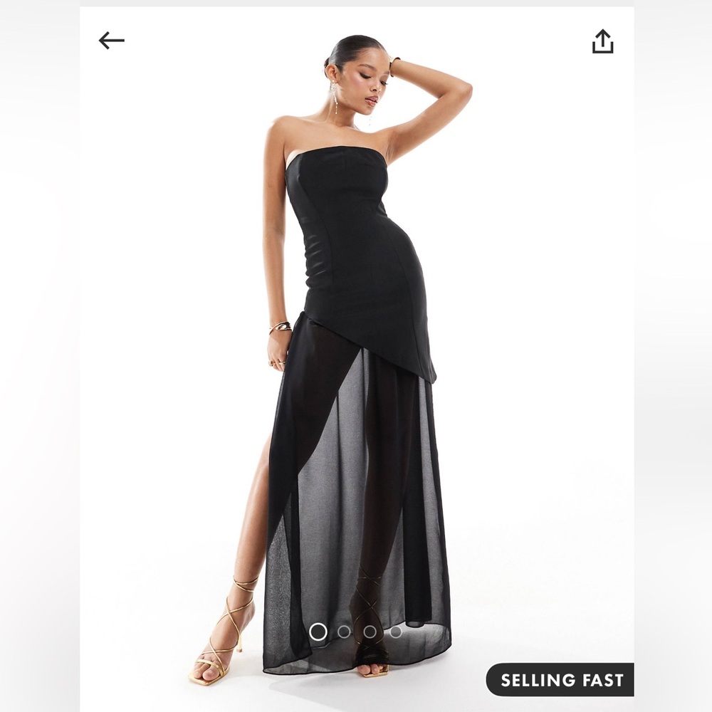 ASOS Bandeau Maxi dress in Black